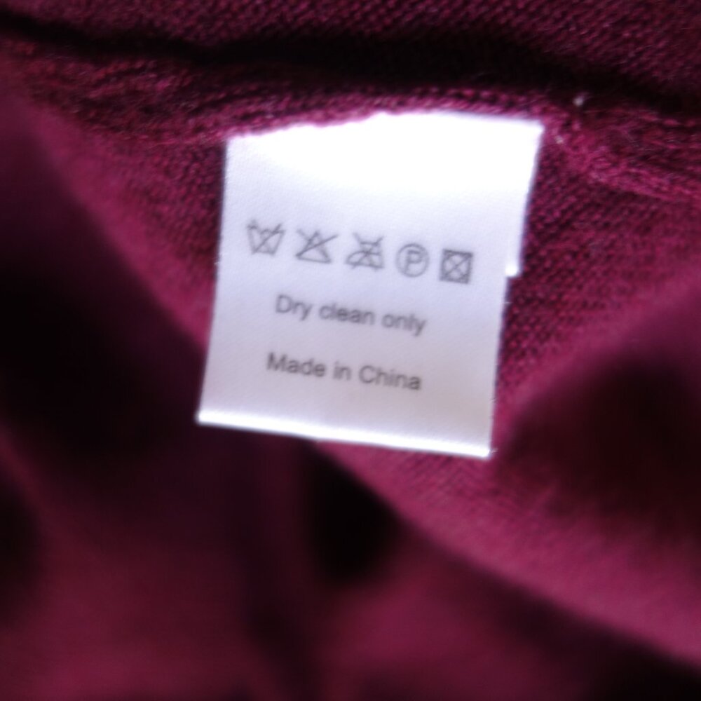 UNTUCKit 100% Merino Wool ¼ Zip Burgundy Sweater – Mens Large - Picture 4 of 7